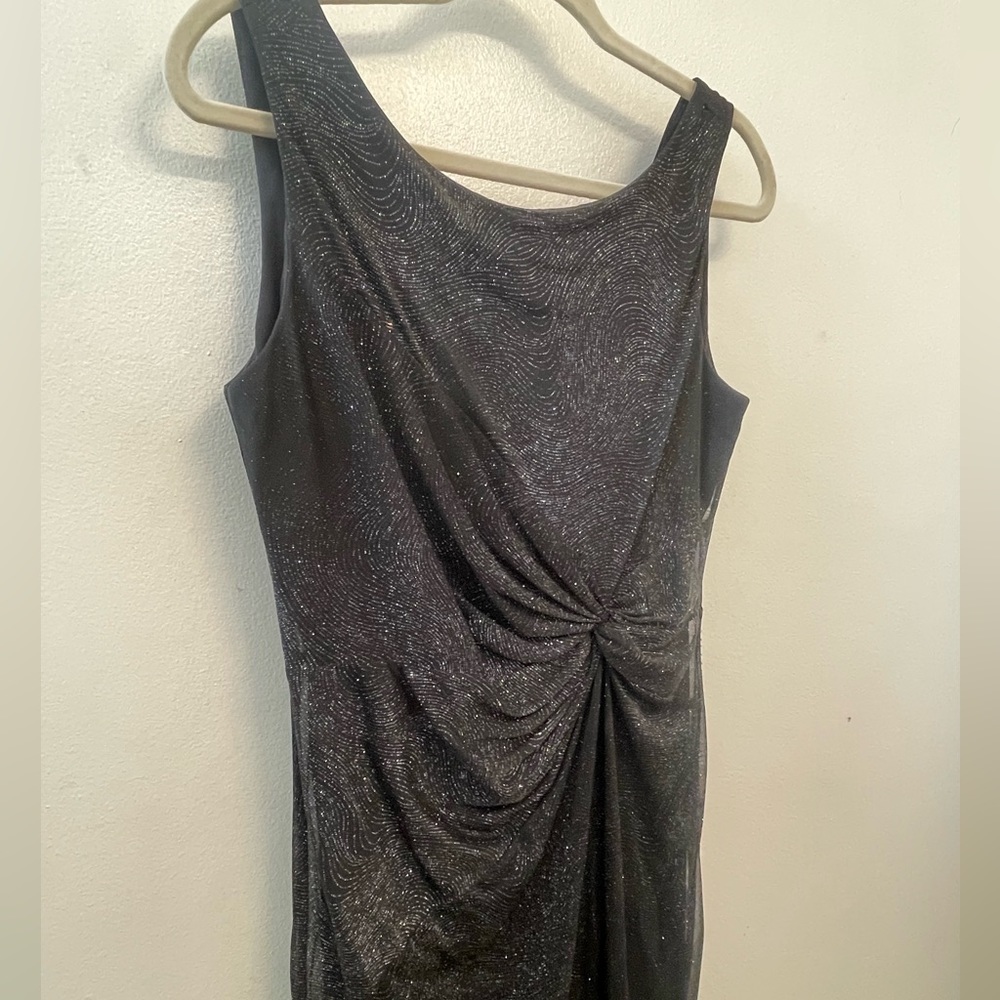 Vintage Calvin Klein Long Black & Silver Shimmer Formal Dress